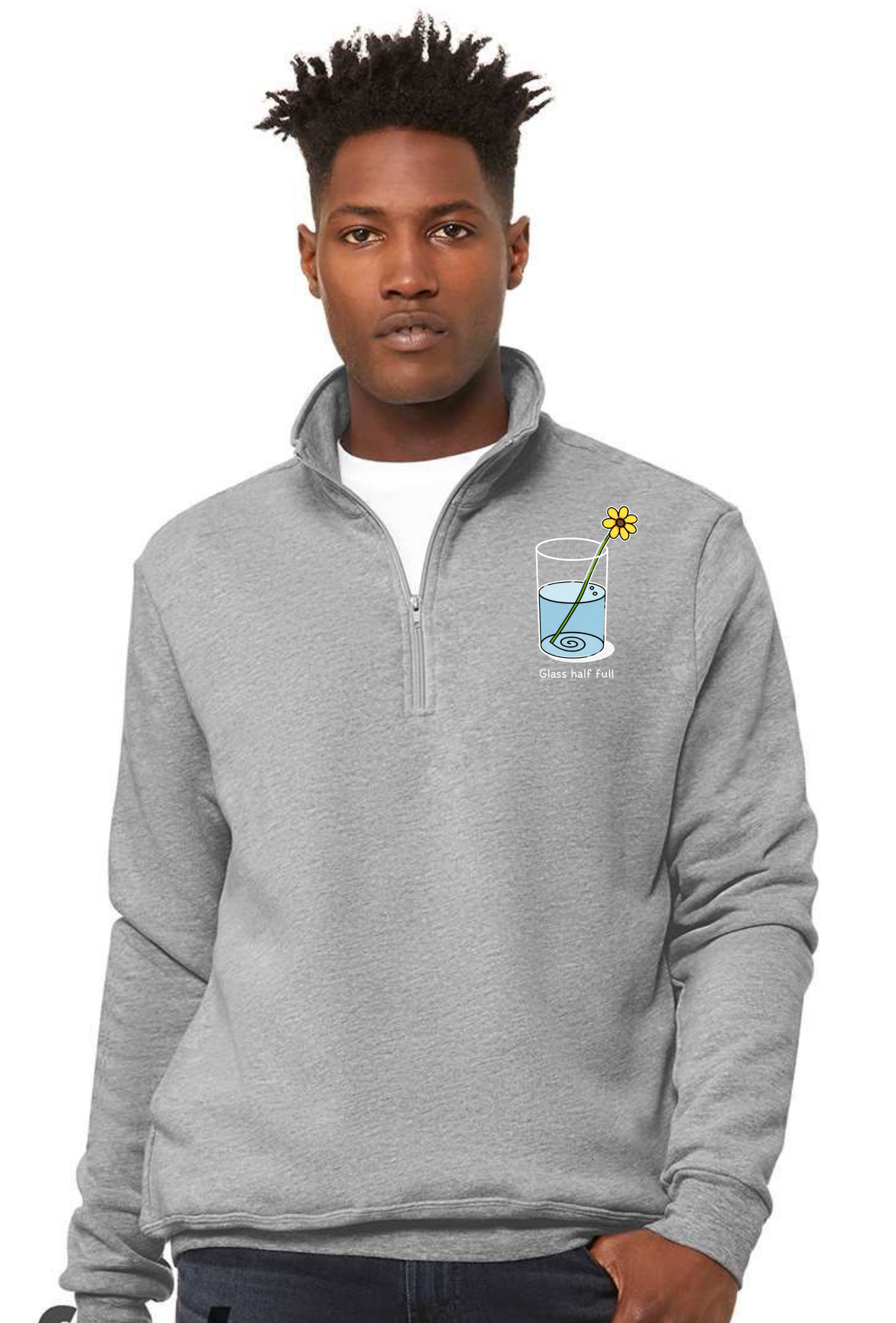 OG LOGO GLASS HALF FULL Unisex Quarter Zip