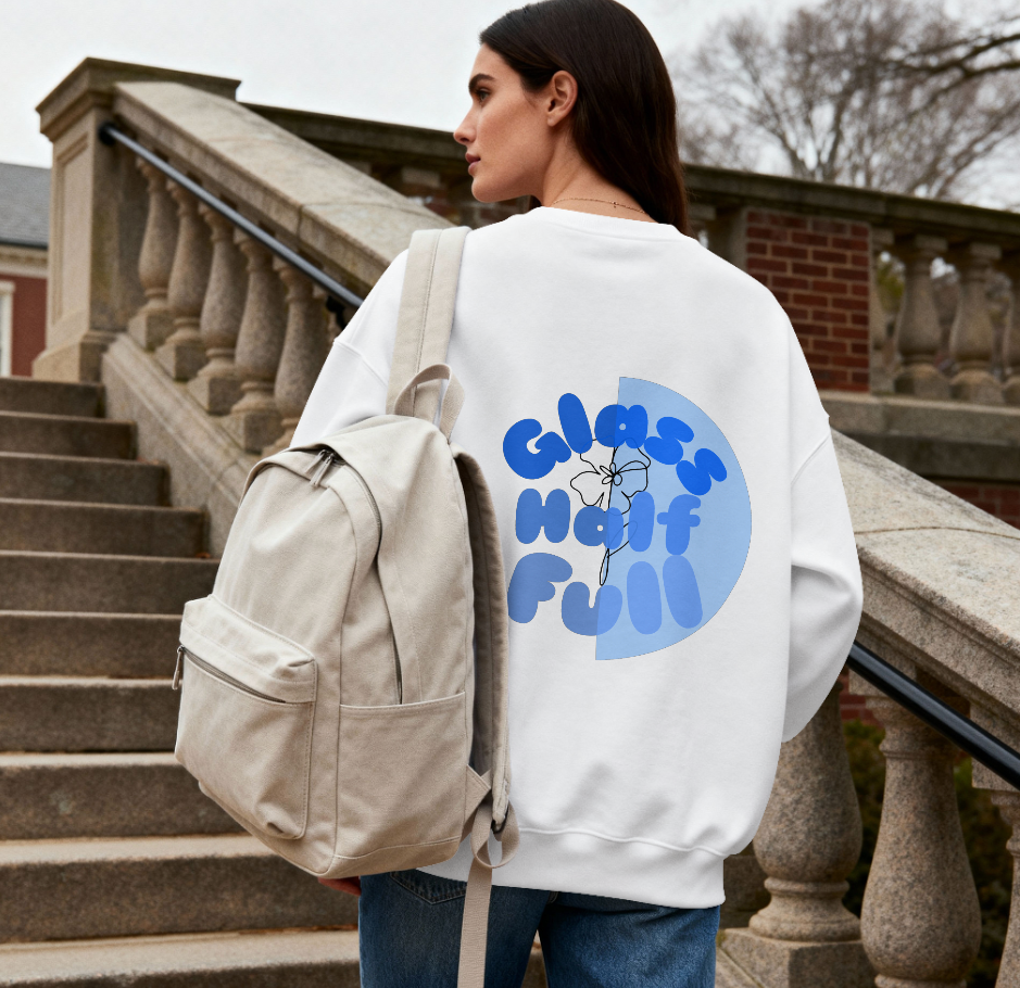 GLASS HALF FULL Unisex Crew Neck Sweatshirt