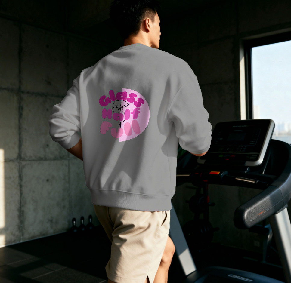 GLASS HALF FULL Unisex Crew Neck Sweatshirt