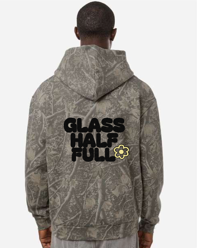 GLASS HALF FULL Unisex Camo Hoodie