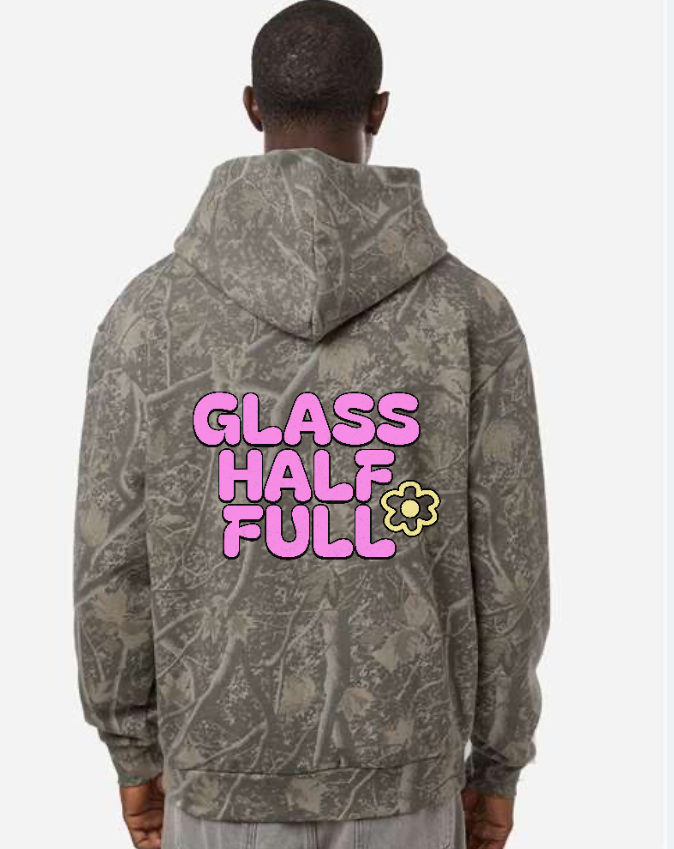 GLASS HALF FULL Unisex Camo Hoodie