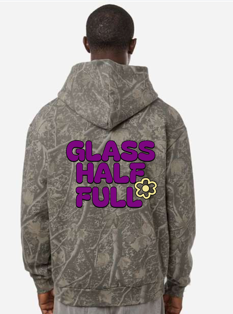 GLASS HALF FULL Unisex Camo Hoodie