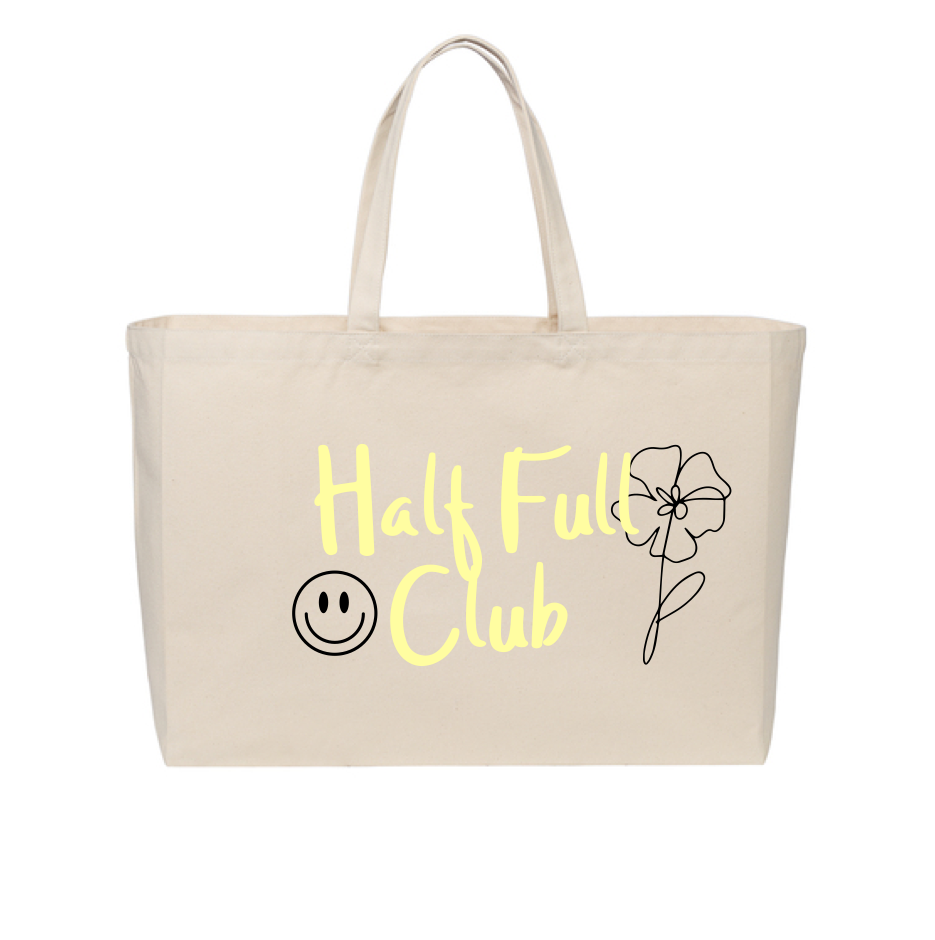 HALF FULL CLUB Jumbo Tote Bag