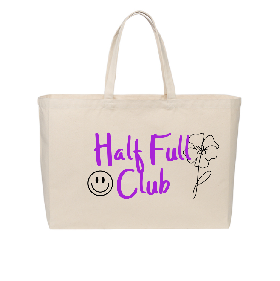 HALF FULL CLUB Jumbo Tote Bag