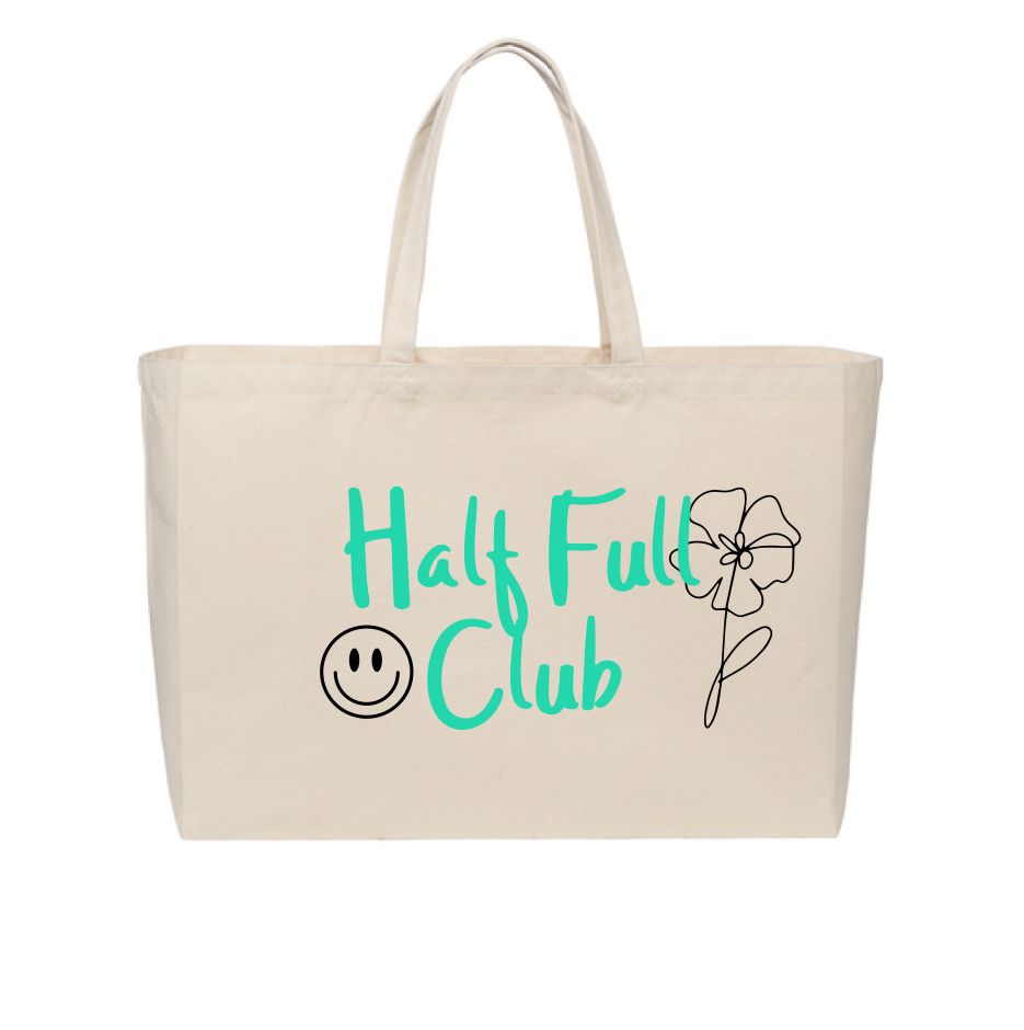 HALF FULL CLUB Jumbo Tote Bag