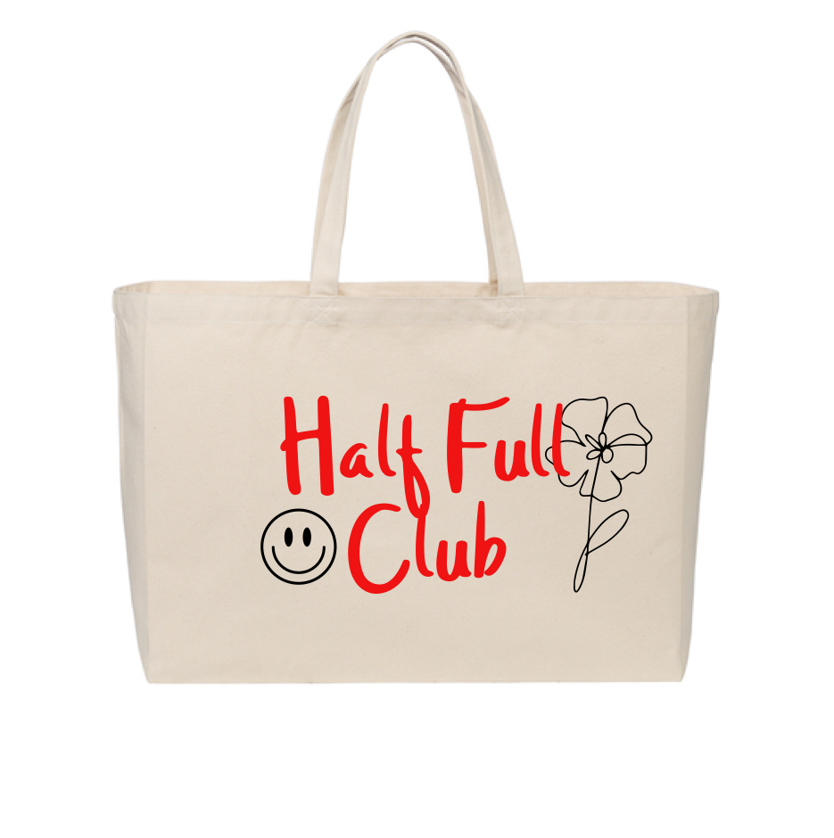 HALF FULL CLUB Jumbo Tote Bag